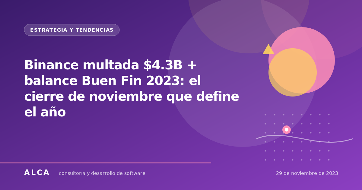 Binance multada $4.3B + balance Buen Fin 2023: el cierre de noviembre que define el año