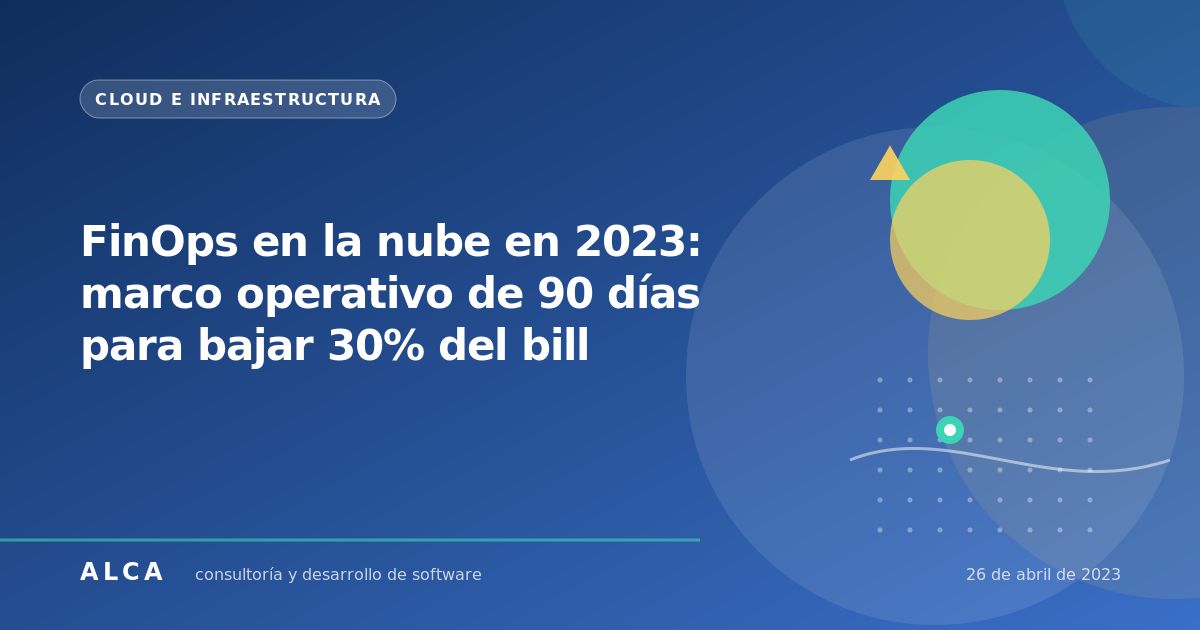 FinOps en la nube en 2023: marco operativo de 90 días para bajar 30% del bill