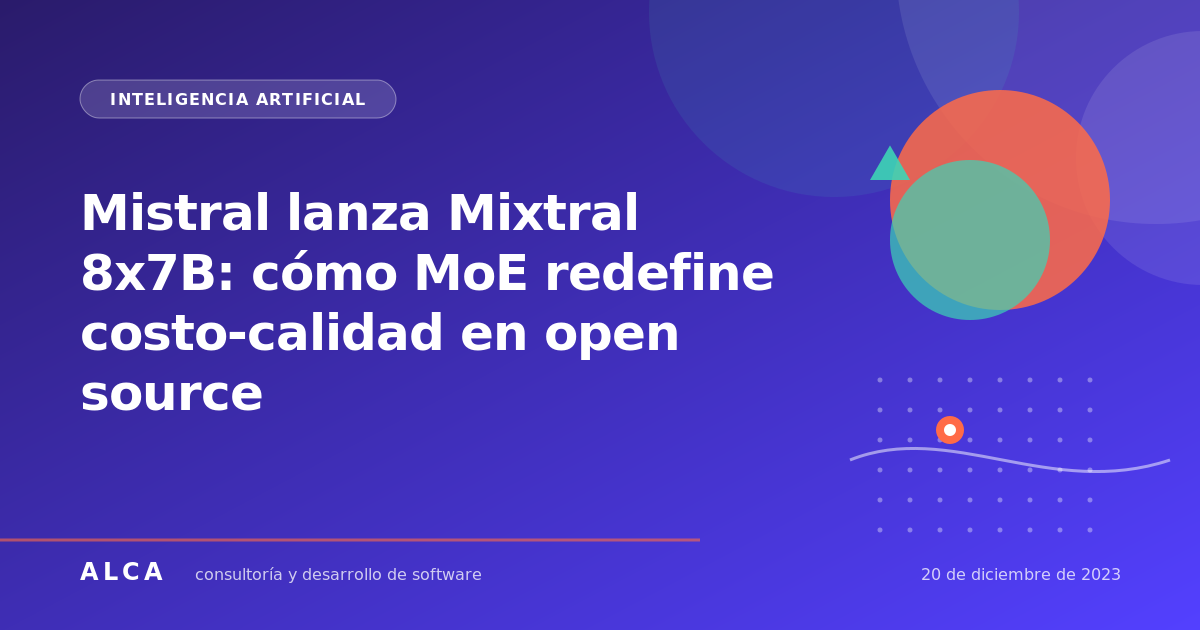 Mistral lanza Mixtral 8x7B: cómo MoE redefine costo-calidad en open source