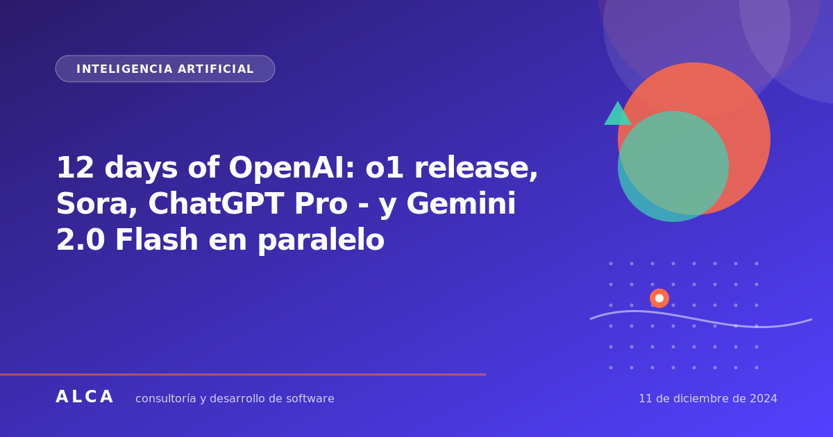 12 days of OpenAI: o1 release, Sora, ChatGPT Pro - y Gemini 2.0 Flash en paralelo