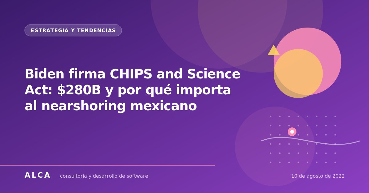 Biden firma CHIPS and Science Act: $280B y por qué importa al nearshoring mexicano