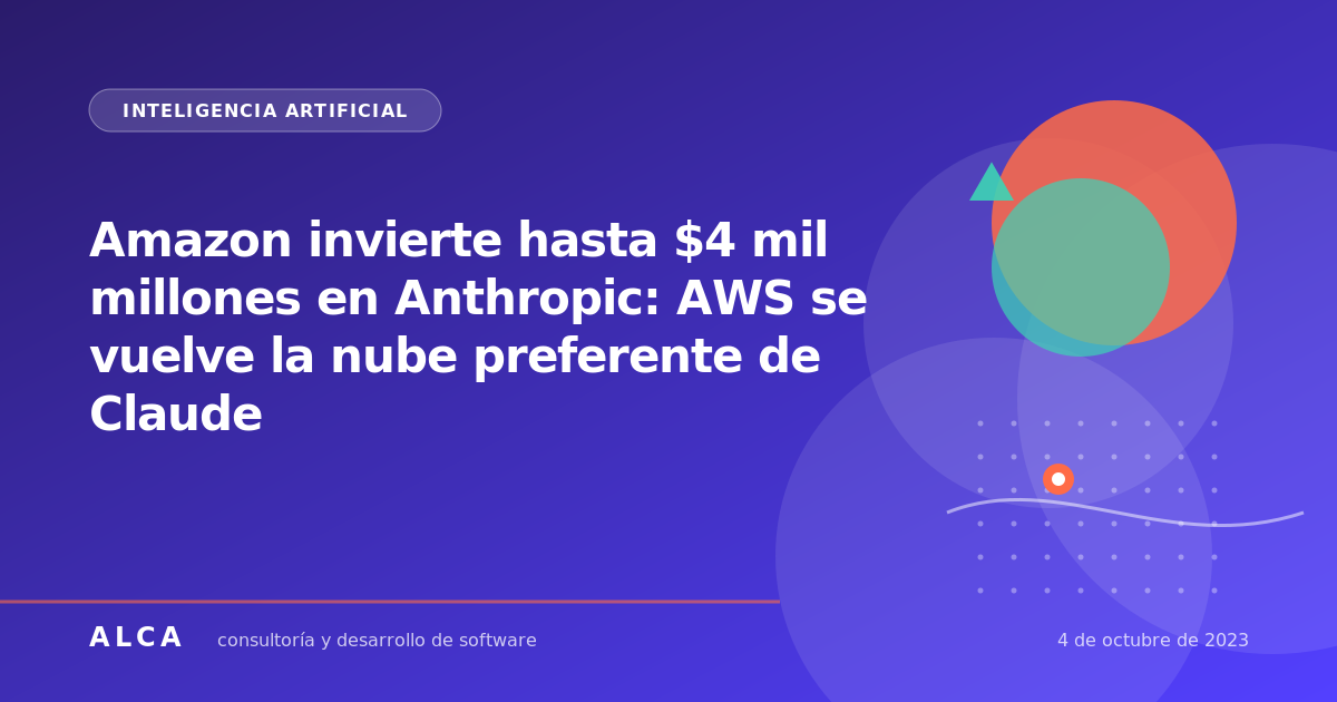 Amazon invierte hasta $4 mil millones en Anthropic: AWS se vuelve la nube preferente de Claude