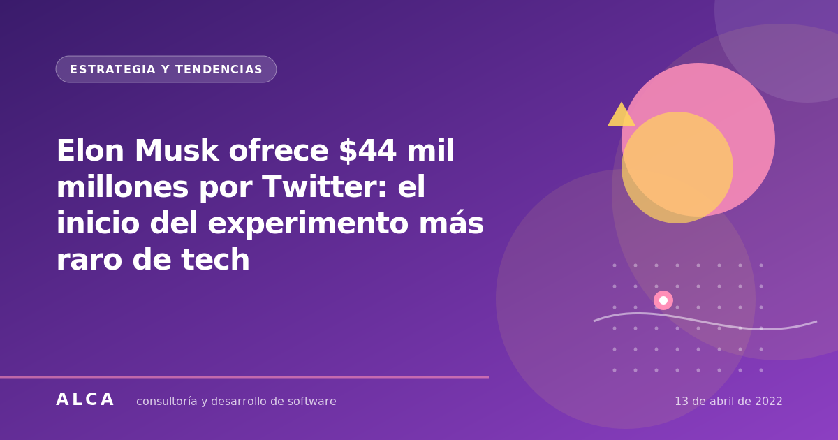 Elon Musk ofrece $44 mil millones por Twitter: el inicio del experimento más raro de tech