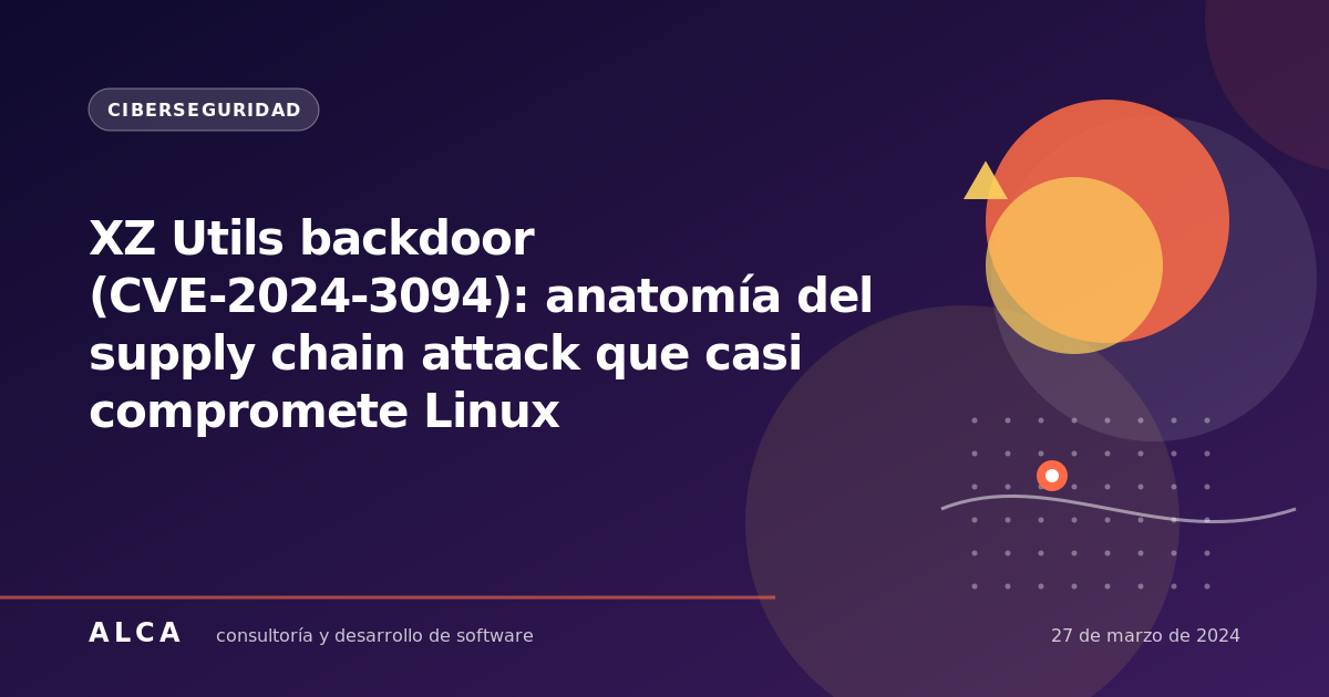 XZ Utils backdoor (CVE-2024-3094): anatomía del supply chain attack que casi compromete Linux