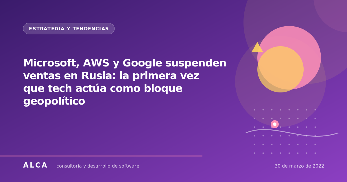 Microsoft, AWS y Google suspenden ventas en Rusia: la primera vez que tech actúa como bloque geopolítico